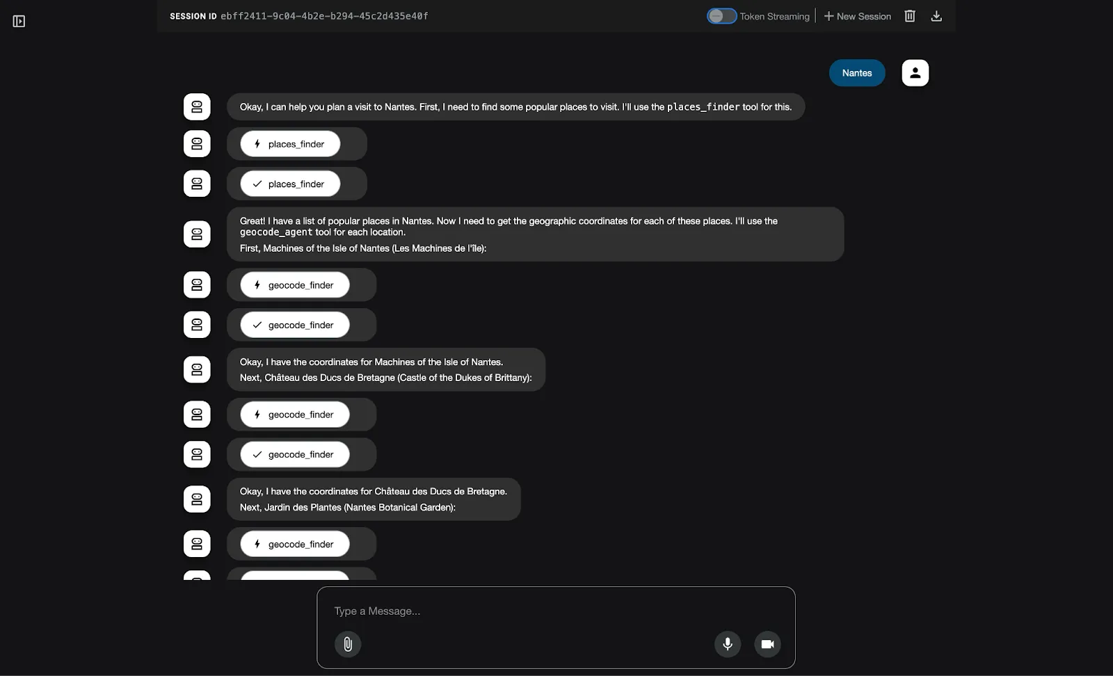 Conversation result with the agent Conversation result with the agent