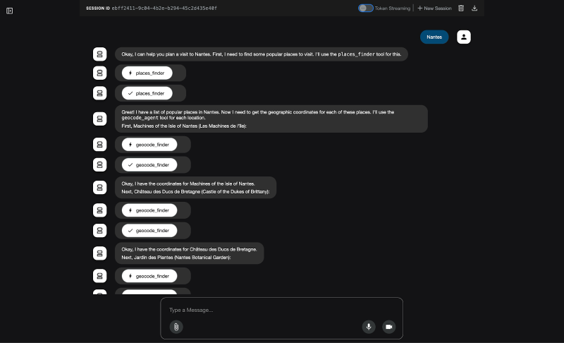 Conversation result with the agent