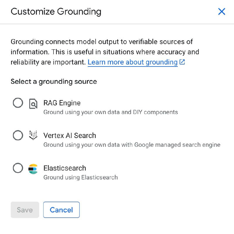 Gemini - Custom grounding source