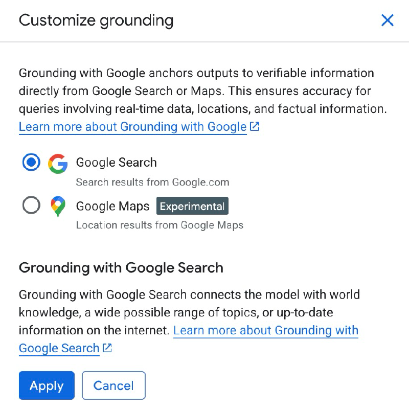 Gemini - Custom grounding